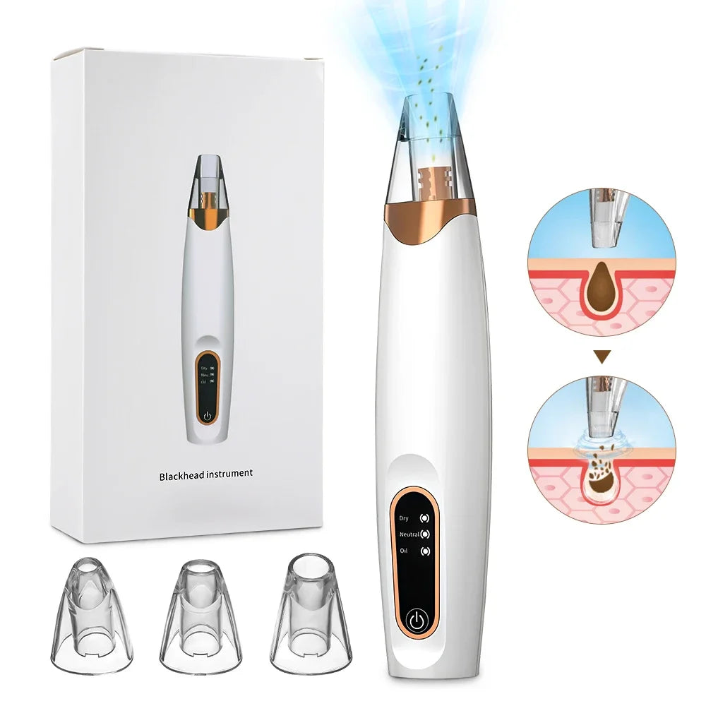 Electric Blackhead Vacuum Remover Vacuum Facial Pore Cleaner Electric Acne Extractor Tool for Women & Men Face Nose Cleaner