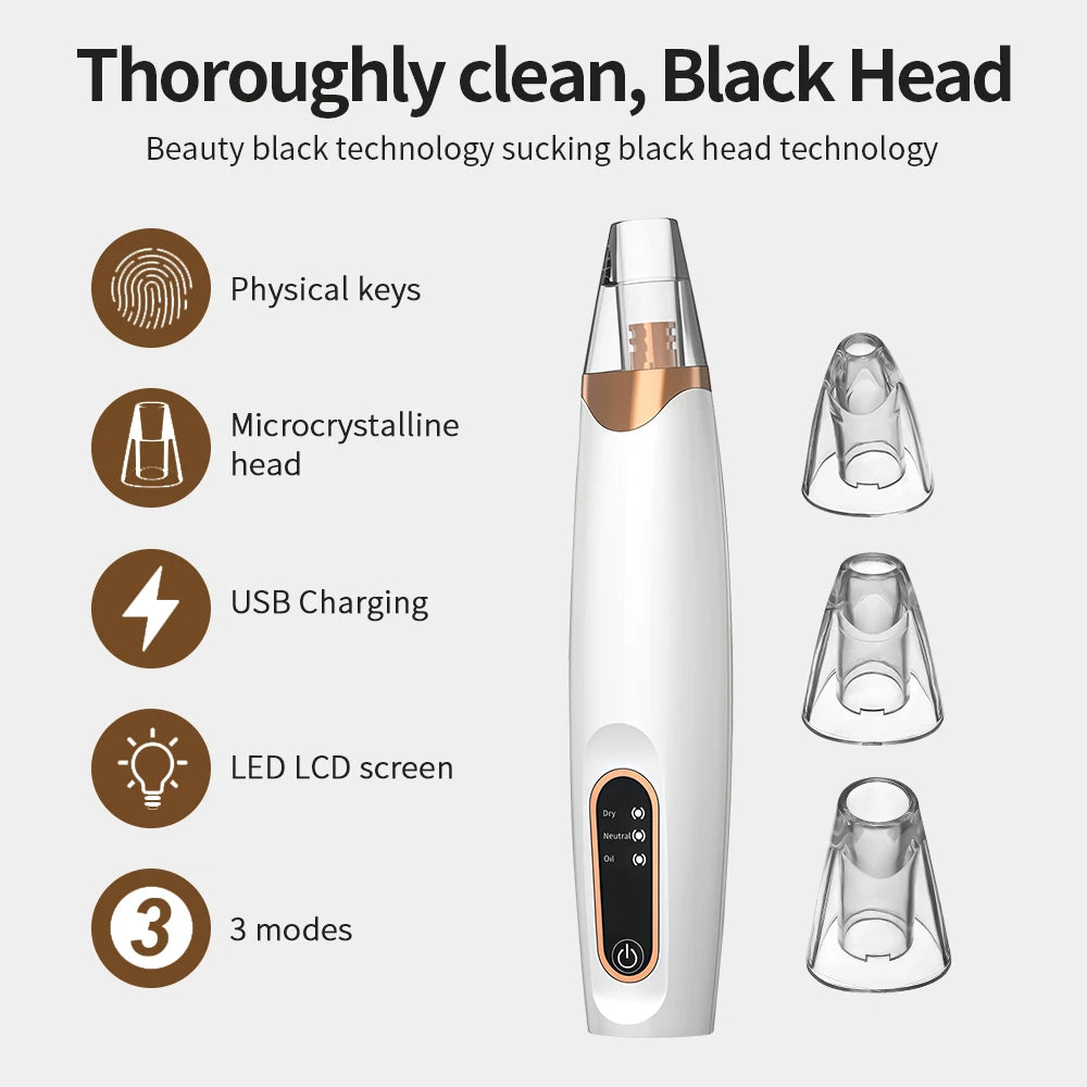 Electric Blackhead Vacuum Remover Vacuum Facial Pore Cleaner Electric Acne Extractor Tool for Women & Men Face Nose Cleaner