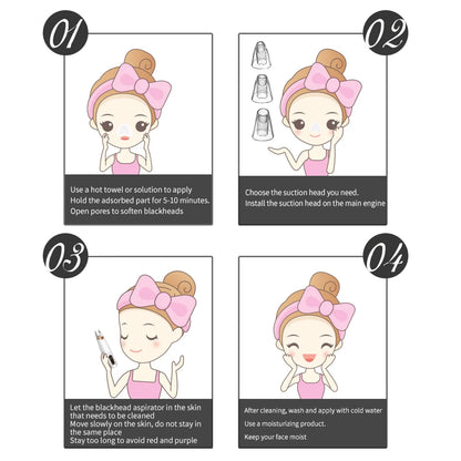 Electric Blackhead Vacuum Remover Vacuum Facial Pore Cleaner Electric Acne Extractor Tool for Women & Men Face Nose Cleaner