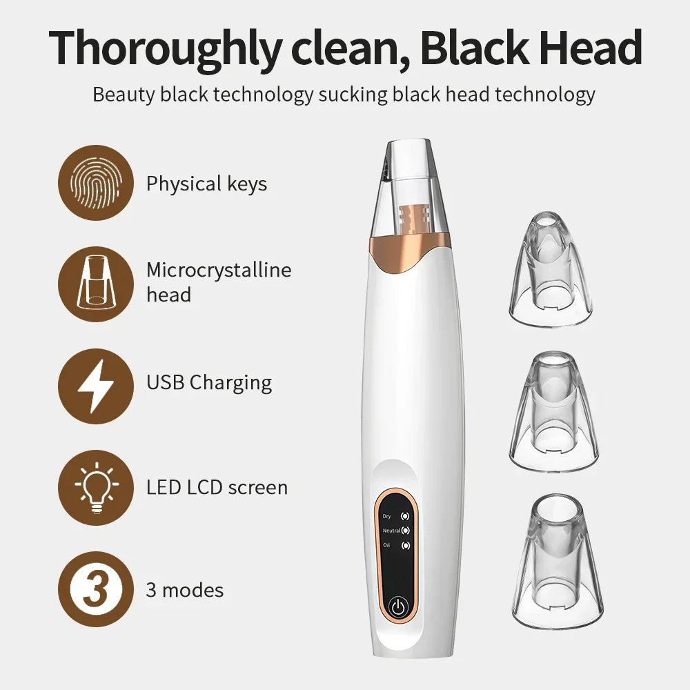 Electric Blackhead Vacuum Remover Vacuum Facial Pore Cleaner Electric Acne Extractor Tool for Women & Men Face Nose Cleaner