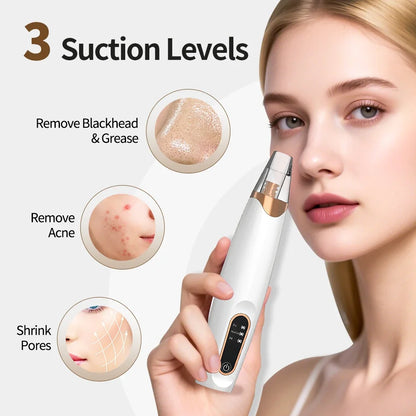 Electric Blackhead Vacuum Remover Vacuum Facial Pore Cleaner Electric Acne Extractor Tool for Women & Men Face Nose Cleaner