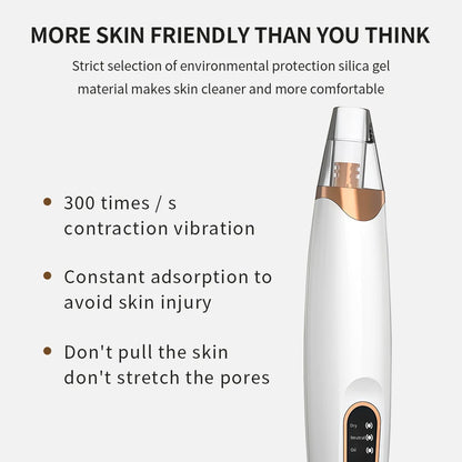 Electric Blackhead Vacuum Remover Vacuum Facial Pore Cleaner Electric Acne Extractor Tool for Women & Men Face Nose Cleaner
